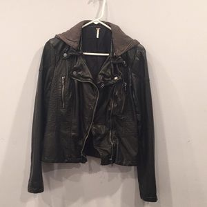 Free people vegan leather moto jacket